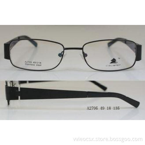 Popular Wide Rectangular Metal Optical Frames For Round Fac